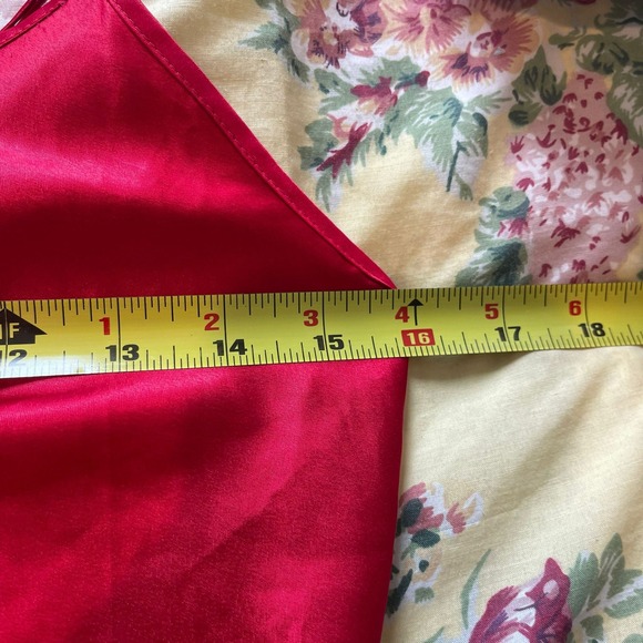 Victoria's Secret Red Satin Lace Trim Mini Slip Dress Open Back S Romantic Y2K - Picture 8 of 10